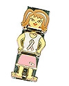 Pink Ribbon Girl Italian Charm Bracelet 