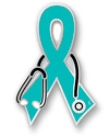 Doctor Medical Teal Ribbon Pin