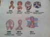 Pink Ribbon Dated Walk Pins 