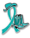 Teal Cowgirl Boot Pin