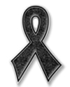 Black Bling Ribbon Pin 