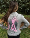 Grey Pink Ribbon Zip Jacket 