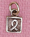 Silver SQUARE Mini Ribbon Charm