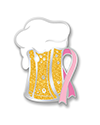 Beer Mug Pink Ribbon Pin