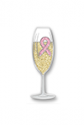 Champagne Flute Pink Ribbon Pin