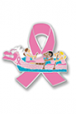 Dragon Boat Pink Ribbon Pin